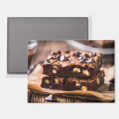 Schokoladen-Chip-Brownies Magnet (Vorderseite/Rückseite)