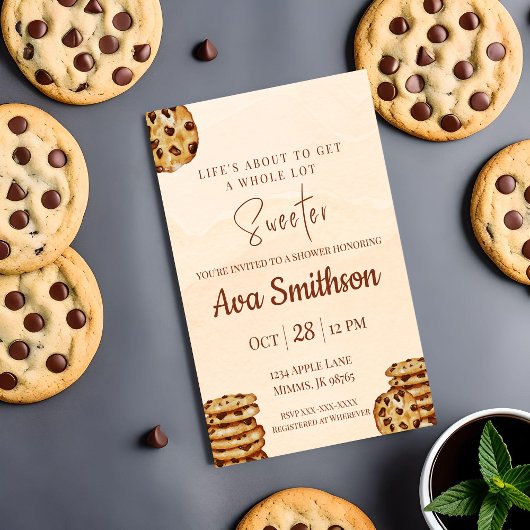 Schokoladen Chip Cookie Babyparty-Einladung Einladung