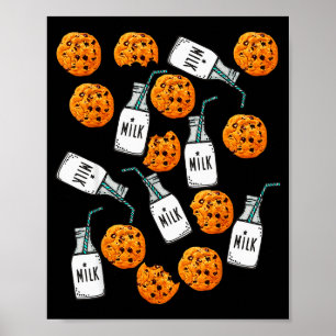 Schokoladen Chip Cookies und Milch Lustiger Kostüm Poster