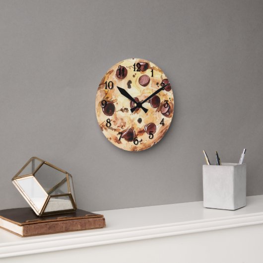 Schokoladen-Chip-Keks Runde Wanduhr (Büro)