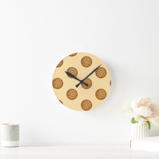 Schokoladen-Chip-Keks Runde Wanduhr (Zuhause)