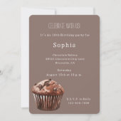 Schokoladen-Chip-Muffin-Cupcake-Geburtstag Einladung (Vorderseite)