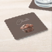 Schokoladen-Chip-Muffin-Cupcake-Geburtstag Untersetzer (angewinkelt)
