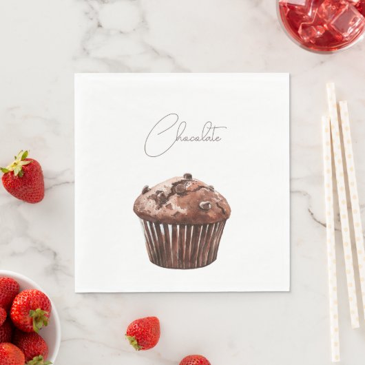 Schokoladen-Chip-Muffin-Cupcake Serviette (Beispiel)