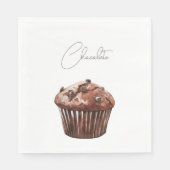 Schokoladen-Chip-Muffin-Cupcake Serviette (Vorderseite)