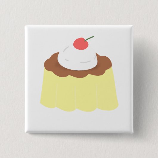 Schokoladen-Creme-Pudding-Dessert-Geschenk Button (Vorderseite)