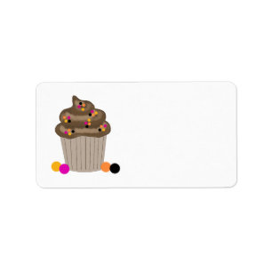 Schokoladen-Cupcake Adressaufkleber