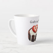 Schokoladen-Cupcake-Erdbeerherz Milchtasse (Linke Ecke)