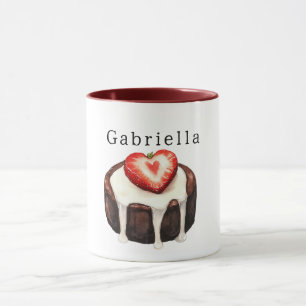 Schokoladen-Cupcake Erdbeerherz Tasse