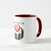 Schokoladen-Cupcake Erdbeerherz Tasse (VorderseiteRechts)