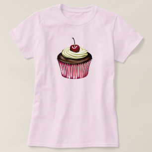 Schokoladen-Cupcake mit einer Kirsche obendrauf T-Shirt