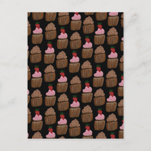Schokoladen-Cupcakes-Muster Alles Gute zum Geburts Postkarte