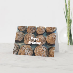 Schokoladen-Cupcakes zum Geburtstag Karte