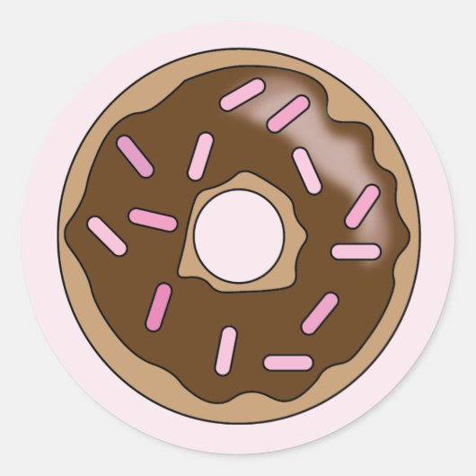 Schokoladen-Donut-Aufkleber Runder Aufkleber (Vorderseite)