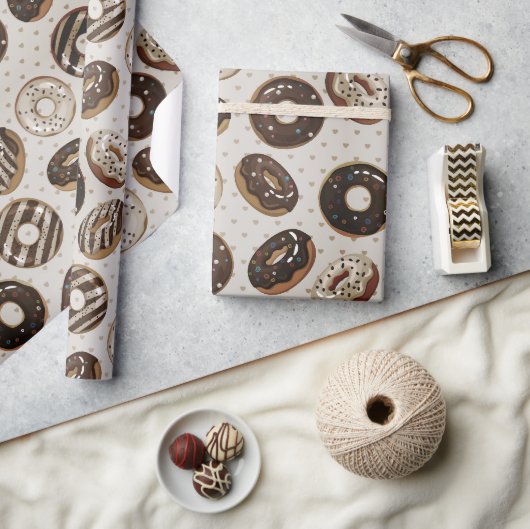 Schokoladen-Donut-Sprinkle  Geschenkpapier (Kunsthandwerk)