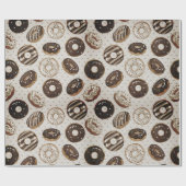Schokoladen-Donut-Sprinkle  Geschenkpapier (Flach)