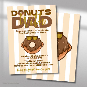 Schokoladen-Donuts mit Papa zum Vatertag Einladung