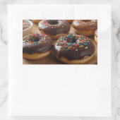 Schokoladen-Donuts Rechteckiger Aufkleber (Tasche)