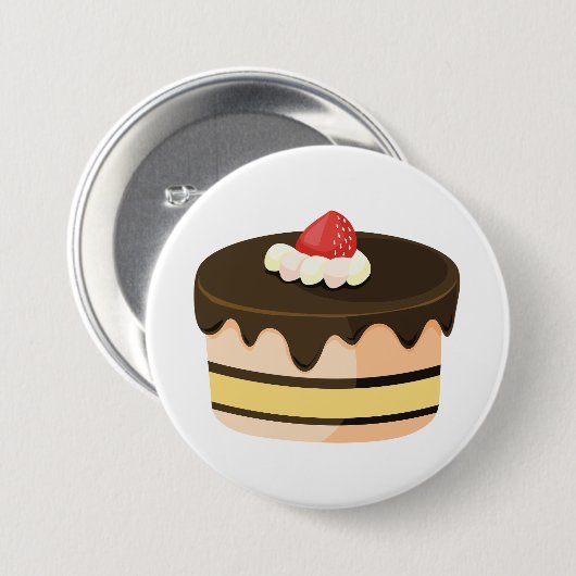 Schokoladen-Drip-Cake mit Erdbeere Button (Vorne & Hinten)