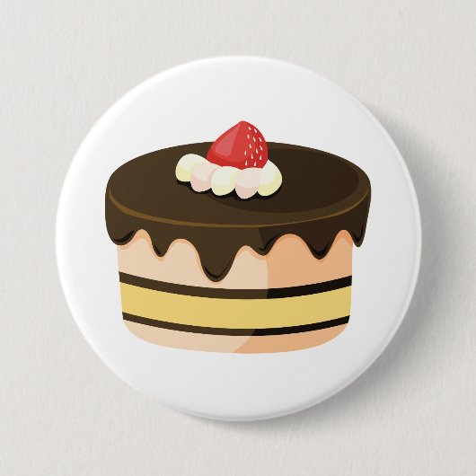 Schokoladen-Drip-Cake mit Erdbeere Button (Vorderseite)