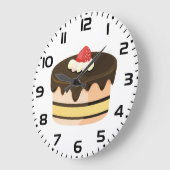 Schokoladen-Drip-Cake mit Erdbeere Große Wanduhr (Winkel)