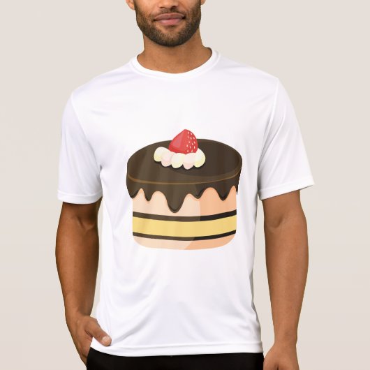Schokoladen-Drip-Cake mit Erdbeere T-Shirt (Vorderseite)