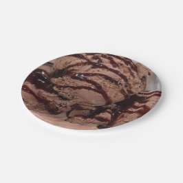 Schokoladen-Eiscreme-Foto Pappteller