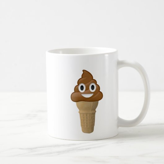 Schokoladen-Eiscreme oder ist es? Spaß mit Emoji Kaffeetasse (Rechts)