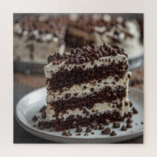 Schokoladen-Eiscreme-Torte mit Schokoladenstückche Puzzle