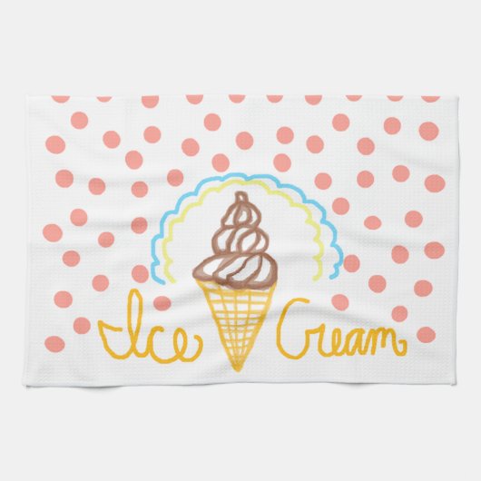 Schokoladen-Eiscreme-Tupfen-Traum Geschirrtuch (Horizontal)