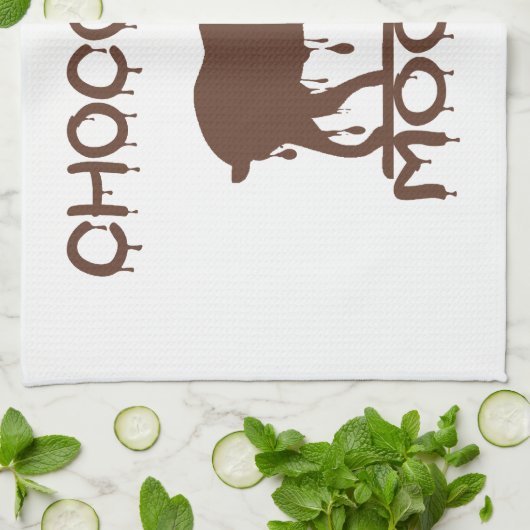 Schokoladen-Elche Geschirrtuch (Gefaltet)