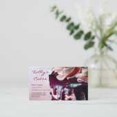 Schokoladen-Erdbeercreme-Kuchen-Rosa-Visitenkarte Visitenkarte (Stehend Vorderseite)
