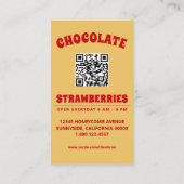 Schokoladen-Erdbeere mit QR-Code Visitenkarte (Rückseite)