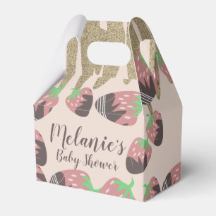 Schokoladen-Erdbeeren-Faux-Glitter-Baby-Party Geschenkschachtel