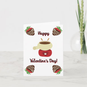 Schokoladen-Erdbeeren-Fondue Valentinstagskarte Karte