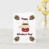 Schokoladen-Erdbeeren-Fondue Valentinstagskarte Karte (Gelbe Blume)