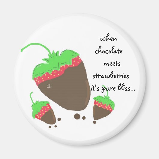 Schokoladen Erdbeeren Magnet (Vorne)