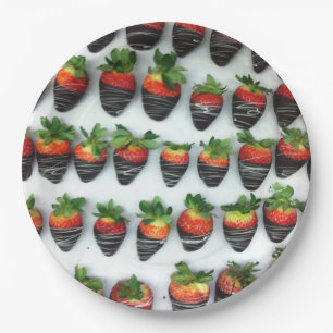 Schokoladen-Erdbeeren Pappteller