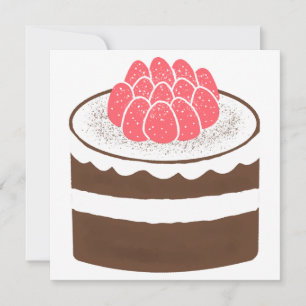 Schokoladen-Erdbeerschichttorte Geschenk Einladung