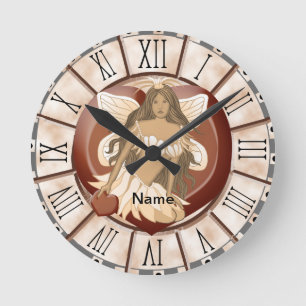 Schokoladen-Fee-Uhr Runde Wanduhr