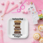 Schokoladen-Fudge-Dessert Balancing Lustige Party Pappteller (Party)