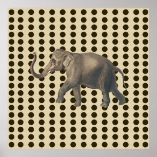 Schokoladen-Gewürz-Stimmungs-Punkte mit Elefant Poster