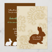 Schokoladen-Häschen Einladung (Vorne/Hinten)