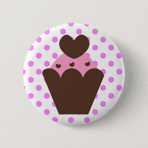 Schokoladen-Herz-kleiner Kuchen KRW extravaganter Button