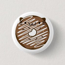 Schokoladen-Katzen-Krapfen-Knopf Button