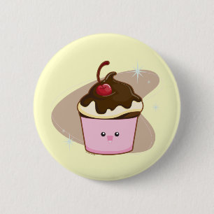 Schokoladen-Kirschkleiner kuchen Button