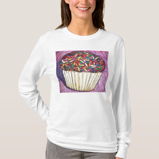 "Schokoladen-kleiner Kuchen mit besprüht " T-Shirt (Vorderseite)
