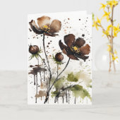 Schokoladen-Kosmos - Aquarellblumen Karte (Gelbe Blume)