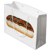 Schokoladen-Krapfen-Geschenk-Tasche Große Geschenktüte (Rückseite Schrägansicht)