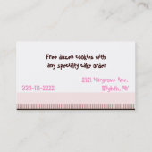 Schokoladen-Kuchen-Bäckerei-Visitenkarte Visitenkarte (Rückseite)